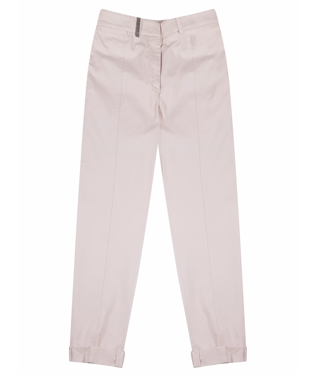 PESERICO Розовые хлопковые прямые брюки, фото 1