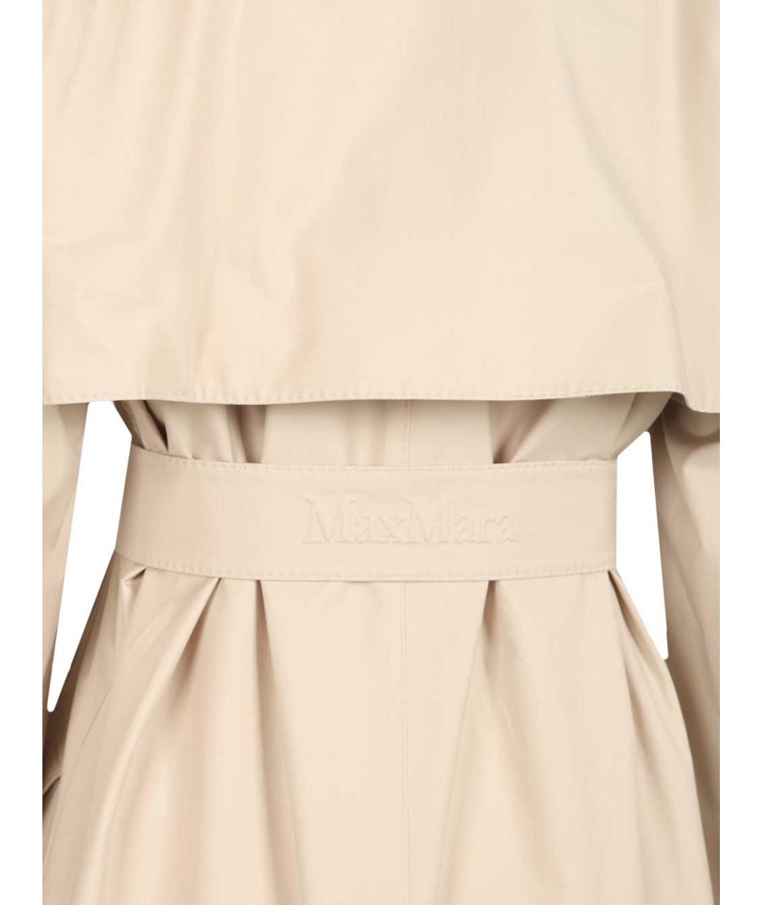 MAX MARA Бежевый хлопковый тренч/плащ, фото 5