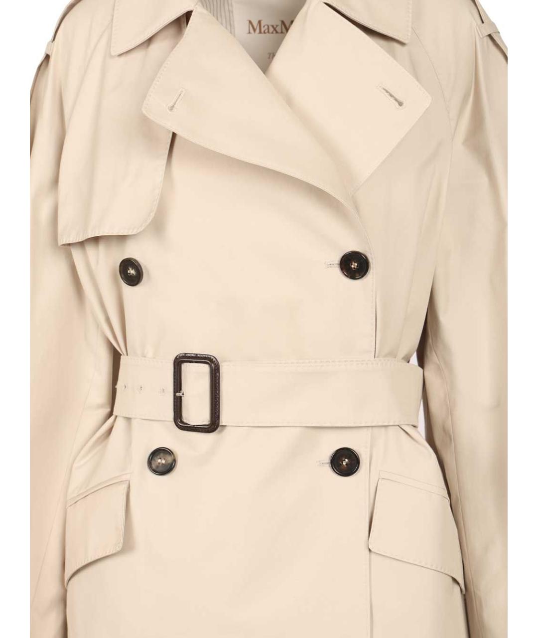 MAX MARA Бежевый хлопковый тренч/плащ, фото 4