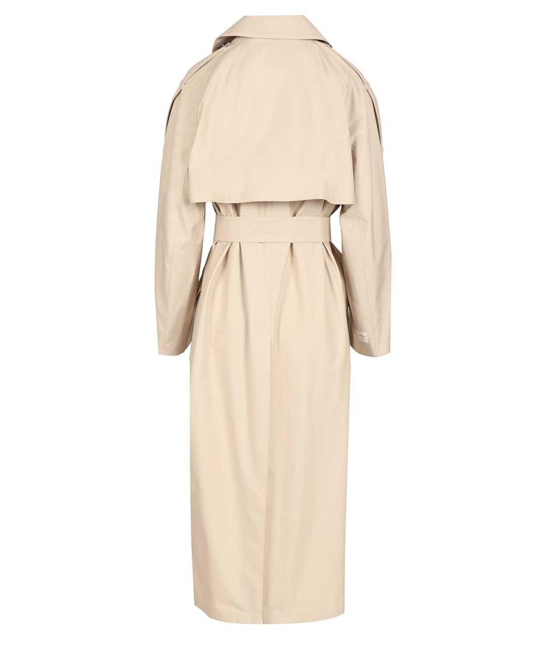 MAX MARA Бежевый хлопковый тренч/плащ, фото 2