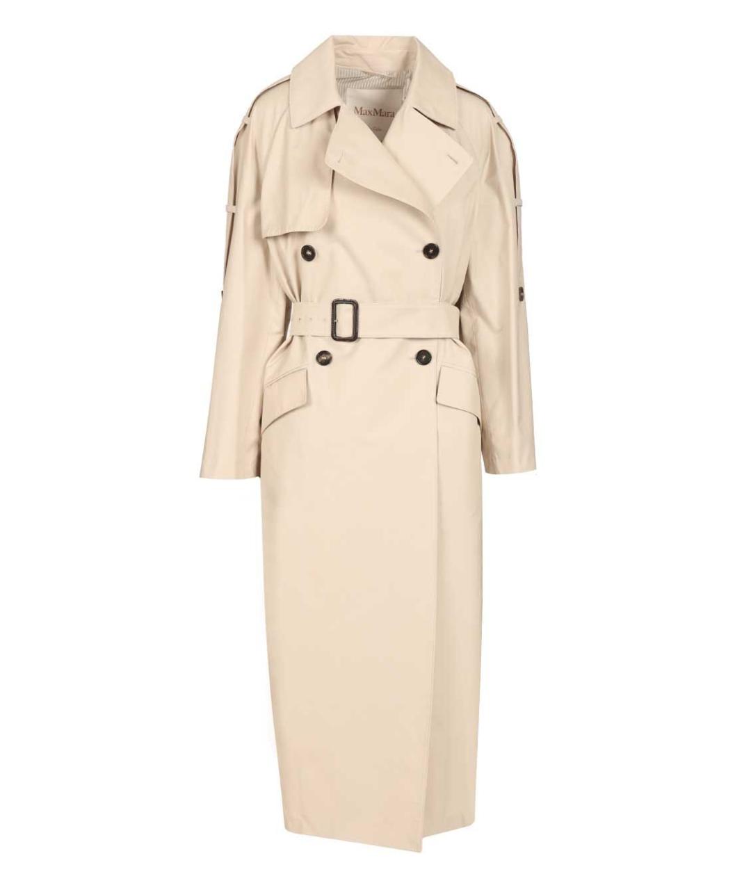 MAX MARA Бежевый хлопковый тренч/плащ, фото 1