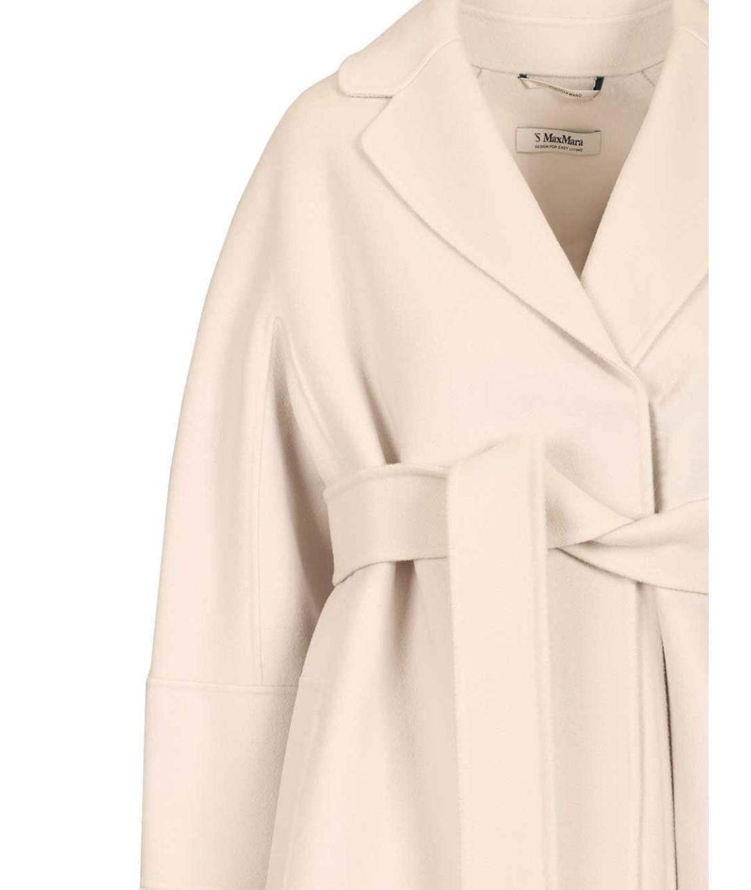 'S MAX MARA Белое шерстяное пальто, фото 4