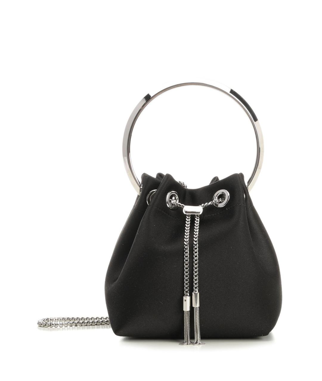 JIMMY CHOO Черная тканевая сумка с короткими ручками, фото 1