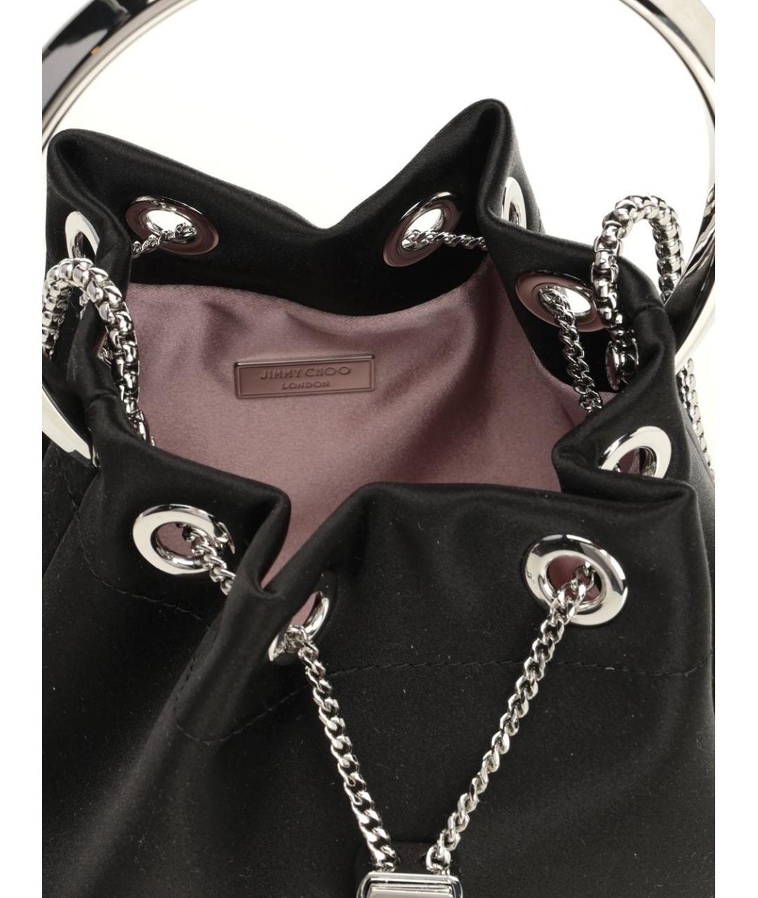 JIMMY CHOO Черная тканевая сумка с короткими ручками, фото 4
