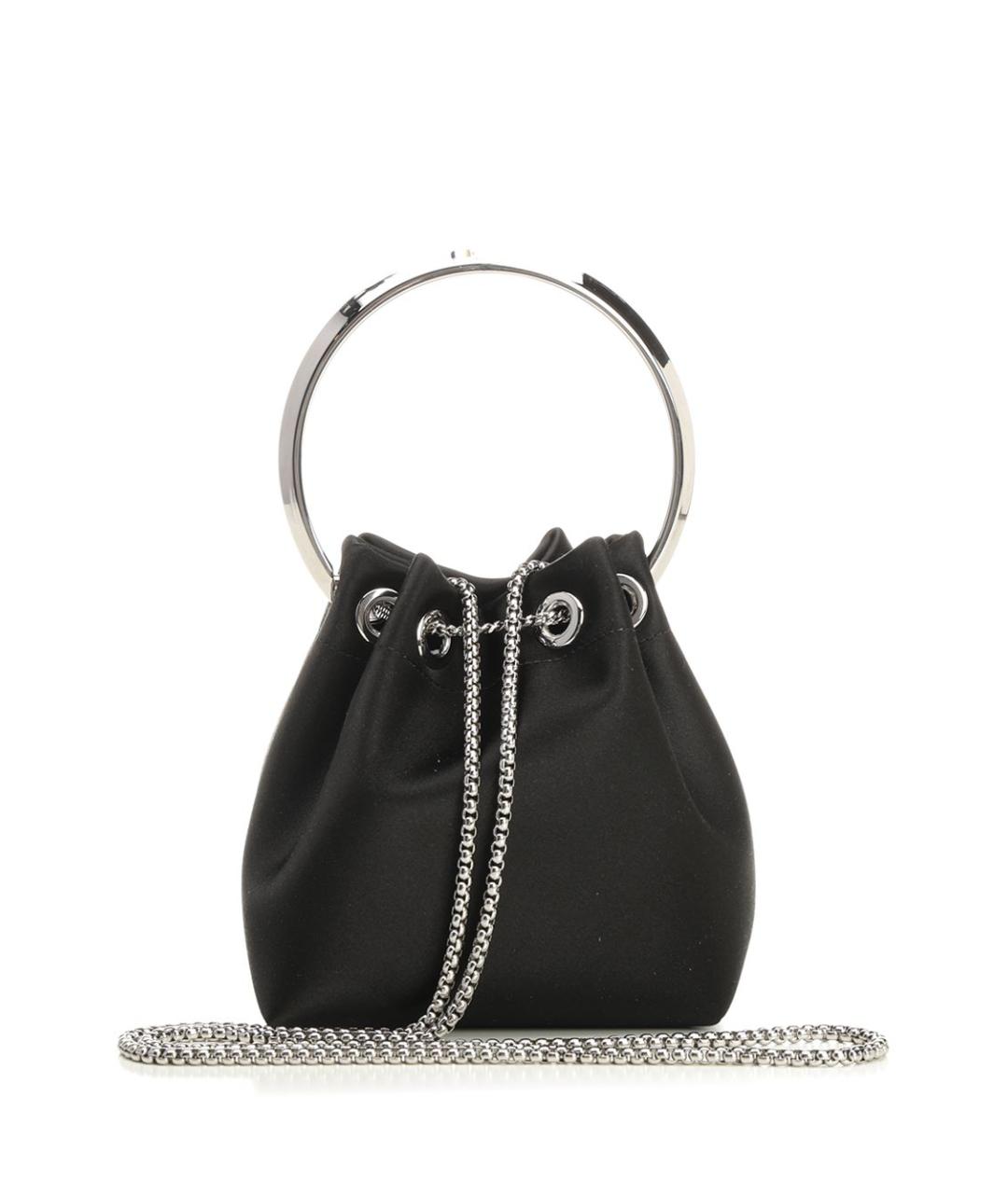 JIMMY CHOO Черная тканевая сумка с короткими ручками, фото 3