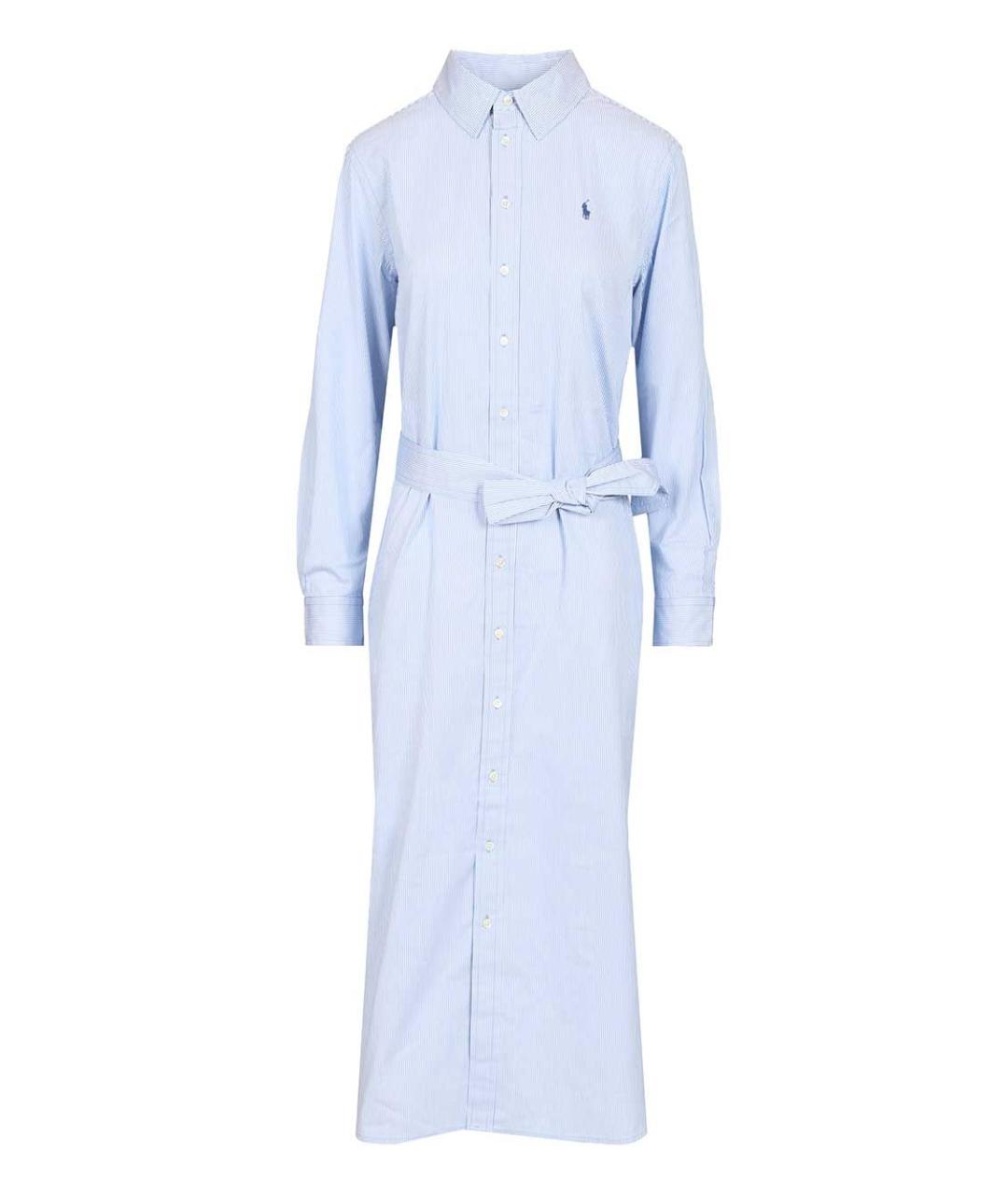 POLO RALPH LAUREN Голубое хлопковое повседневное платье, фото 1