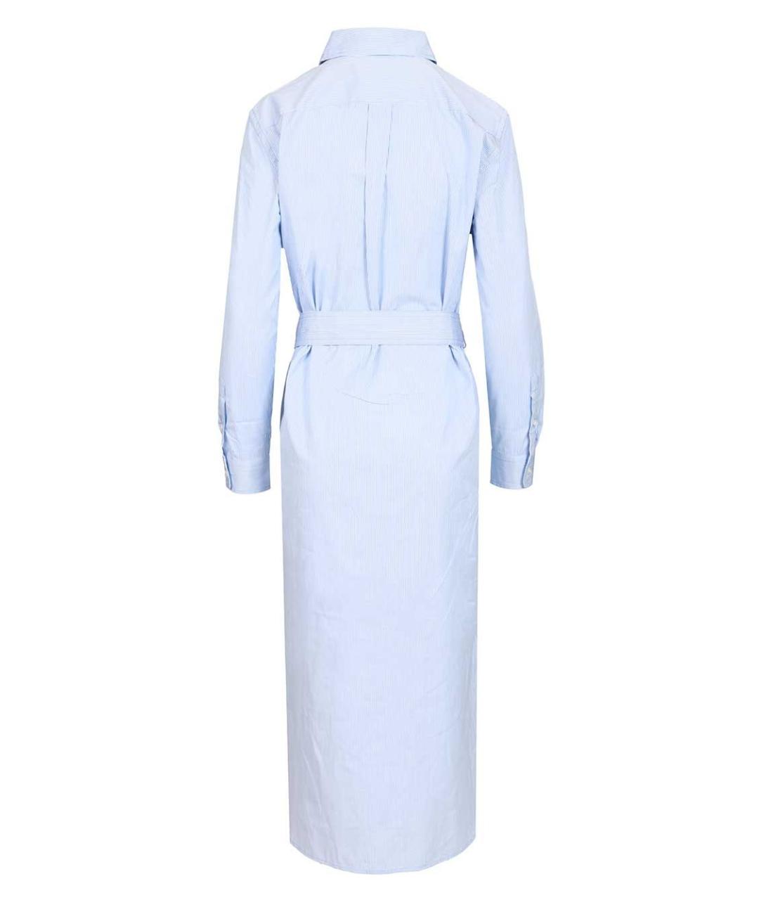 POLO RALPH LAUREN Голубое хлопковое повседневное платье, фото 2