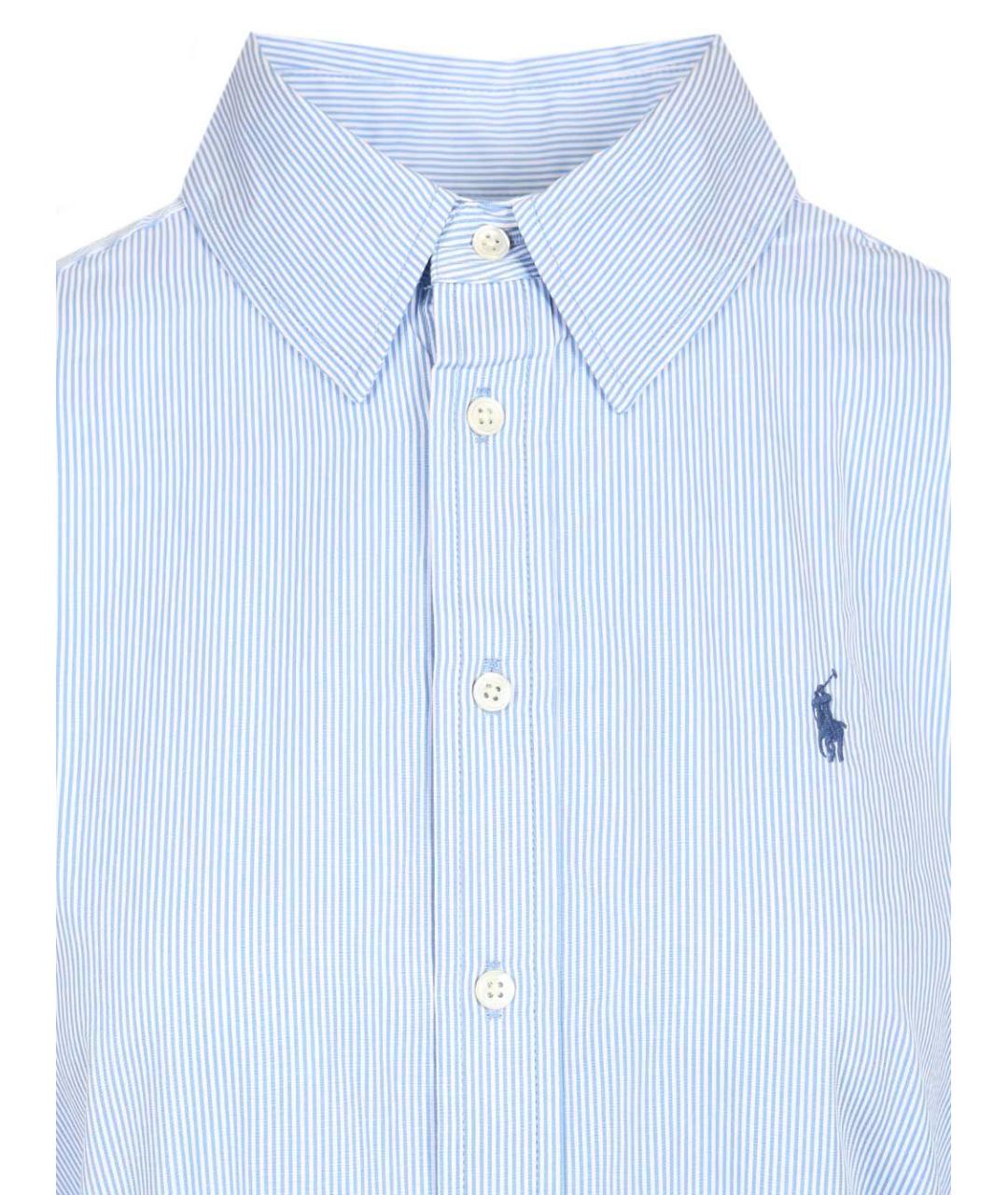 POLO RALPH LAUREN Голубое хлопковое повседневное платье, фото 5