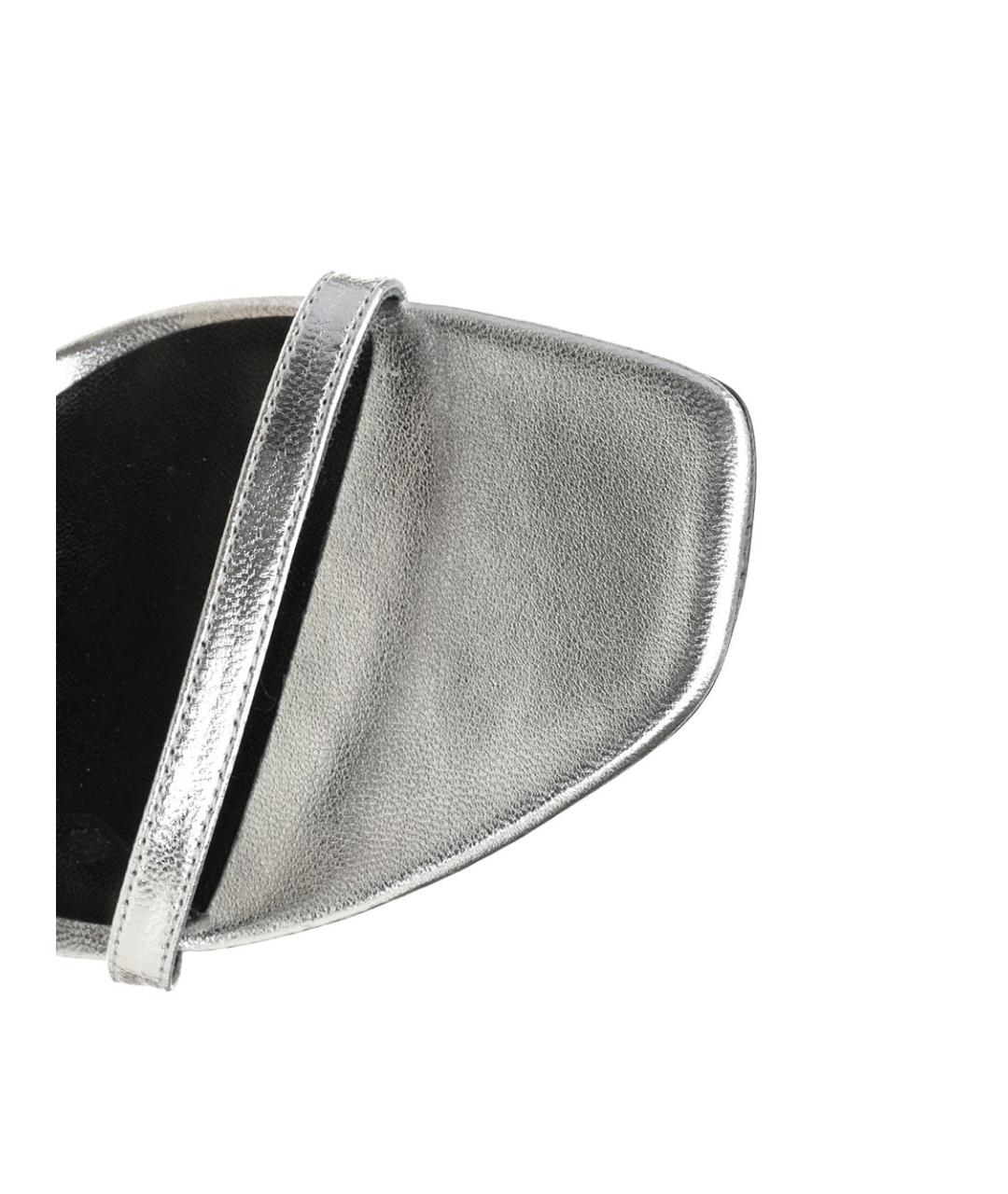 TORY BURCH Серебряные кожаные босоножки, фото 4