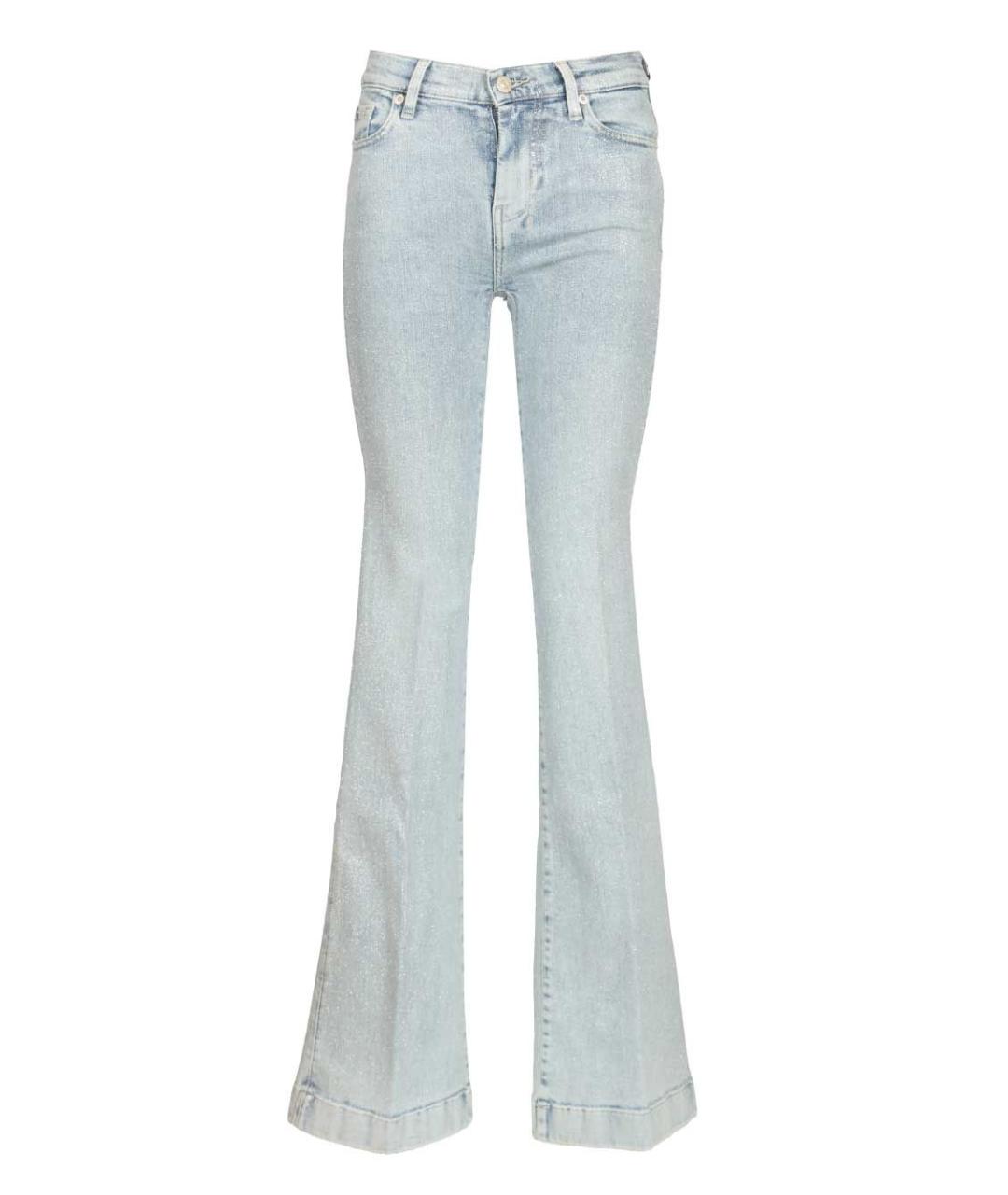 7 FOR ALL MANKIND Голубые хлопковые джинсы клеш, фото 1
