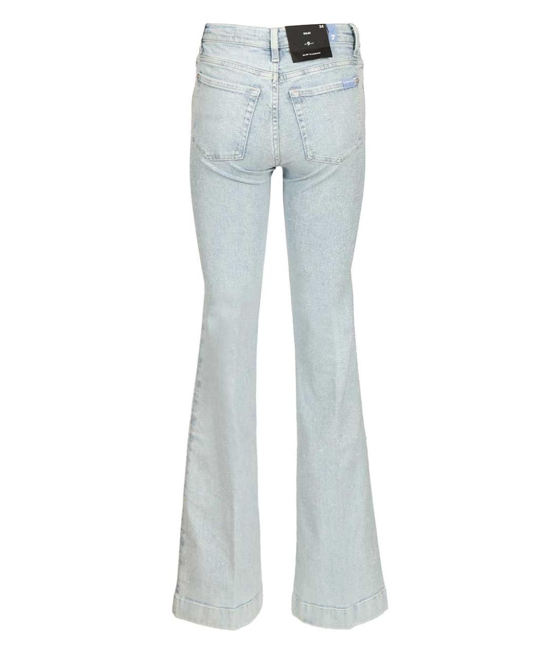 7 FOR ALL MANKIND Голубые хлопковые джинсы клеш, фото 2