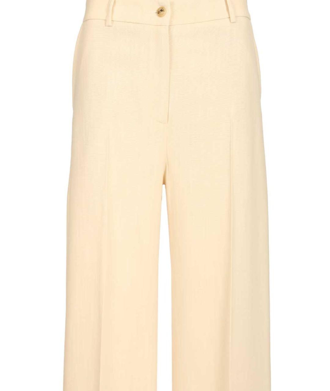 ETRO Бежевые вискозные прямые брюки, фото 4