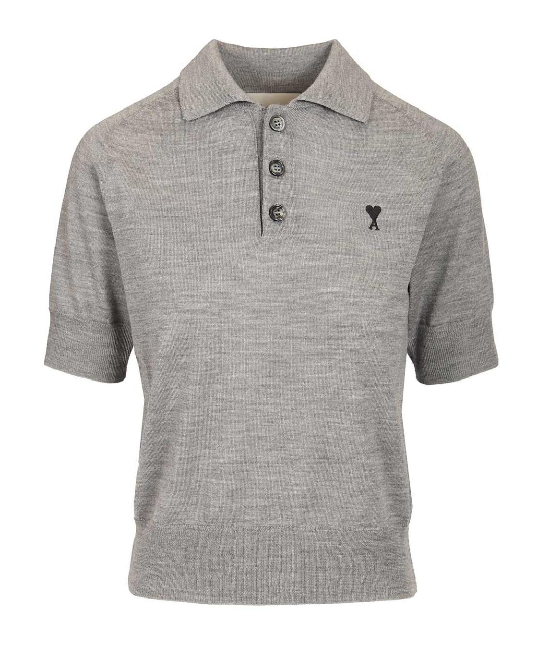 Ami Paris Серый шерстяной джемпер / свитер, фото 1