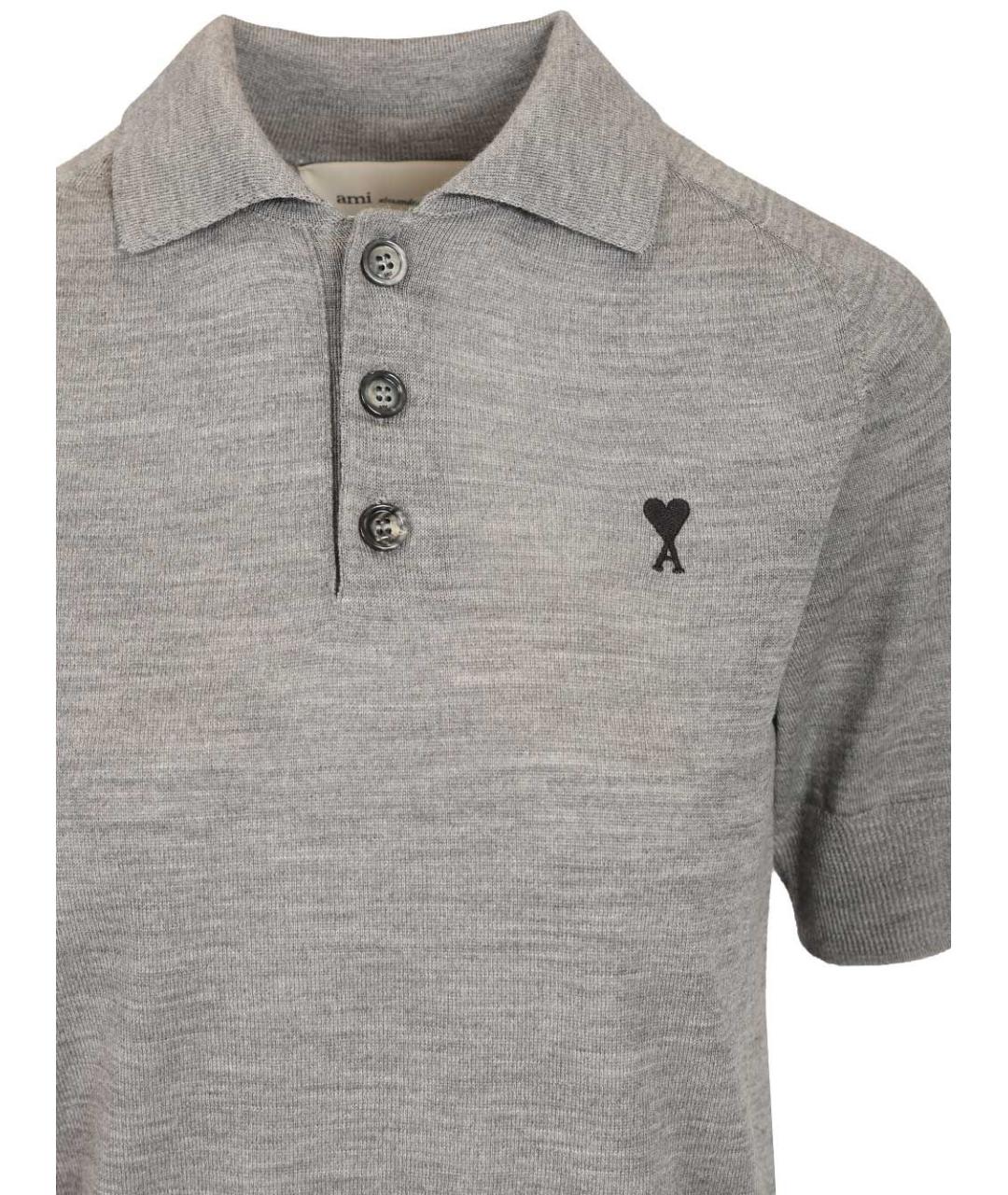 Ami Paris Серый шерстяной джемпер / свитер, фото 3
