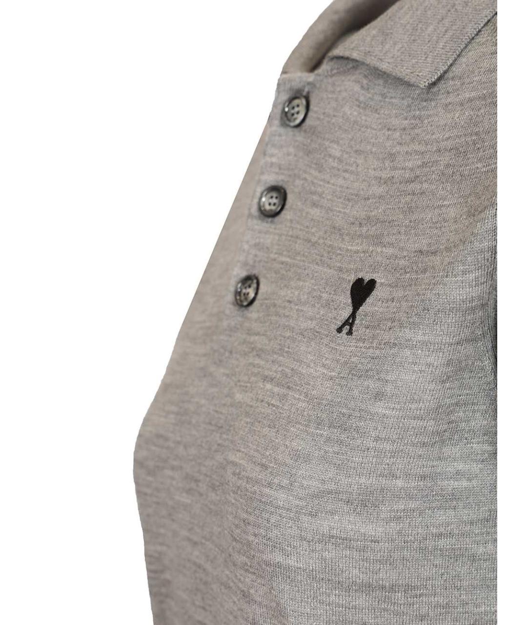 Ami Paris Серый шерстяной джемпер / свитер, фото 4