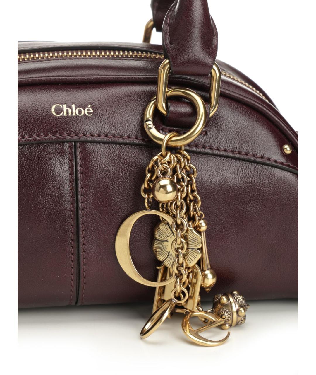 CHLOE Бордовая кожаная сумка тоут, фото 5