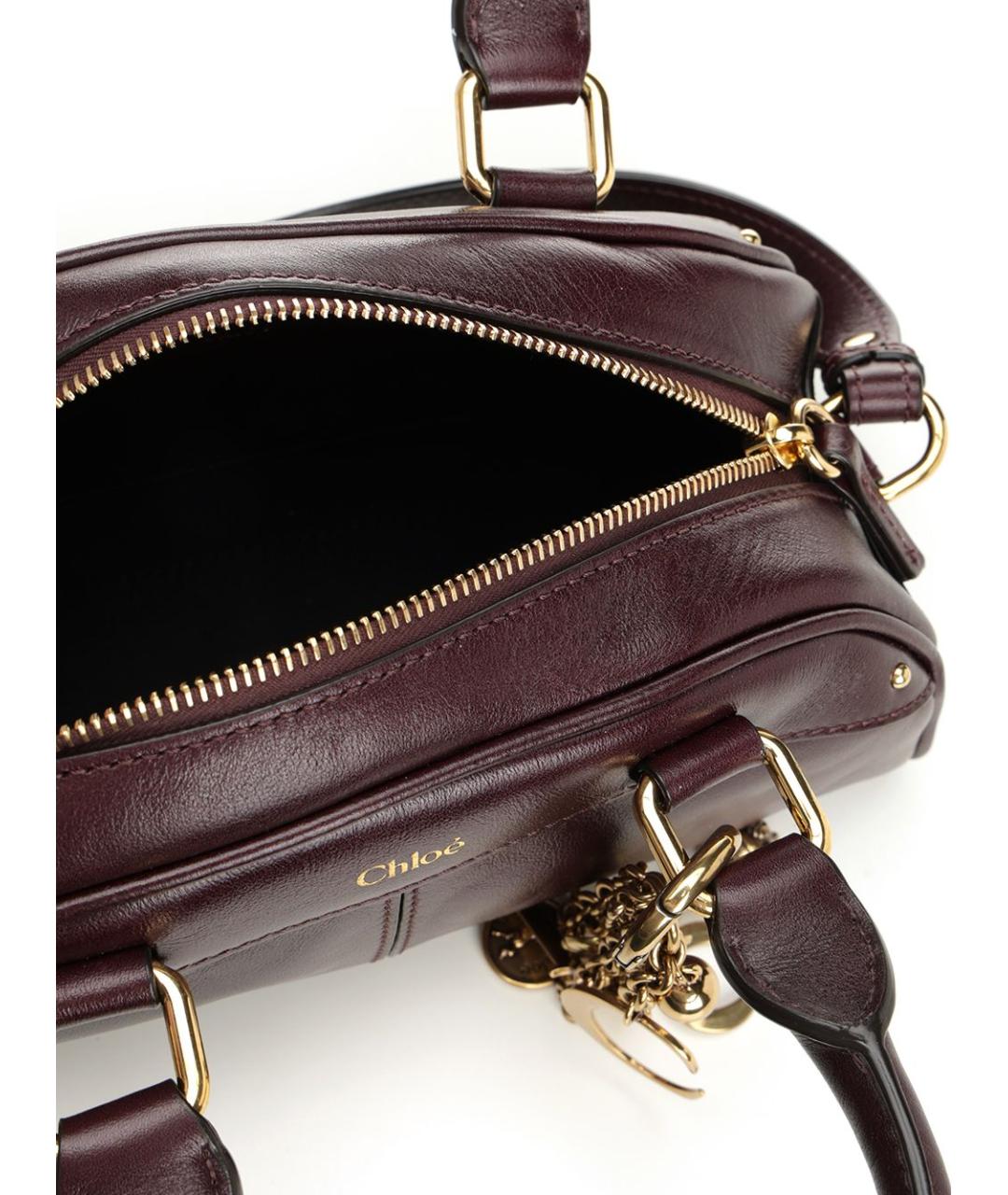 CHLOE Бордовая кожаная сумка тоут, фото 4