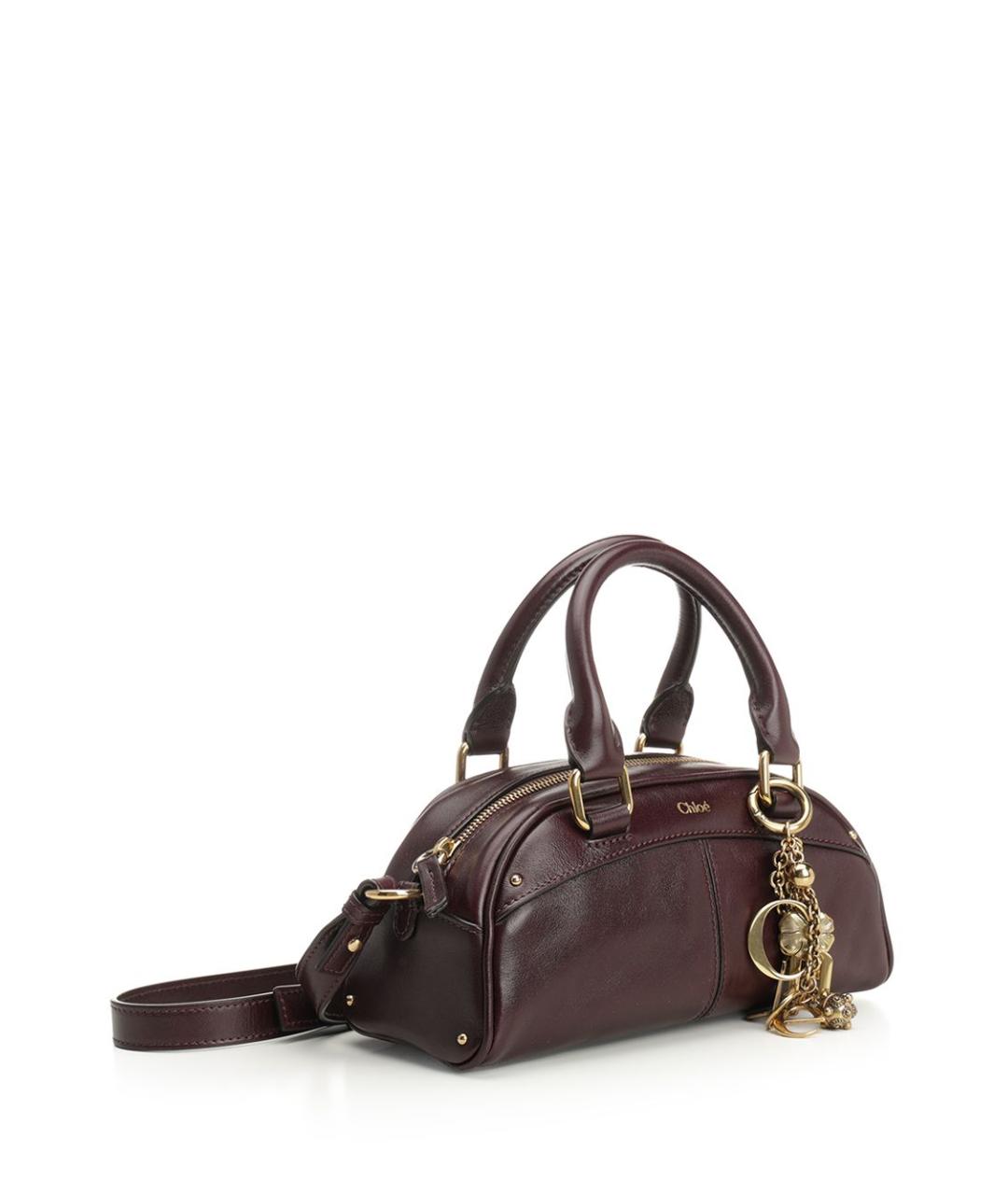 CHLOE Бордовая кожаная сумка тоут, фото 2