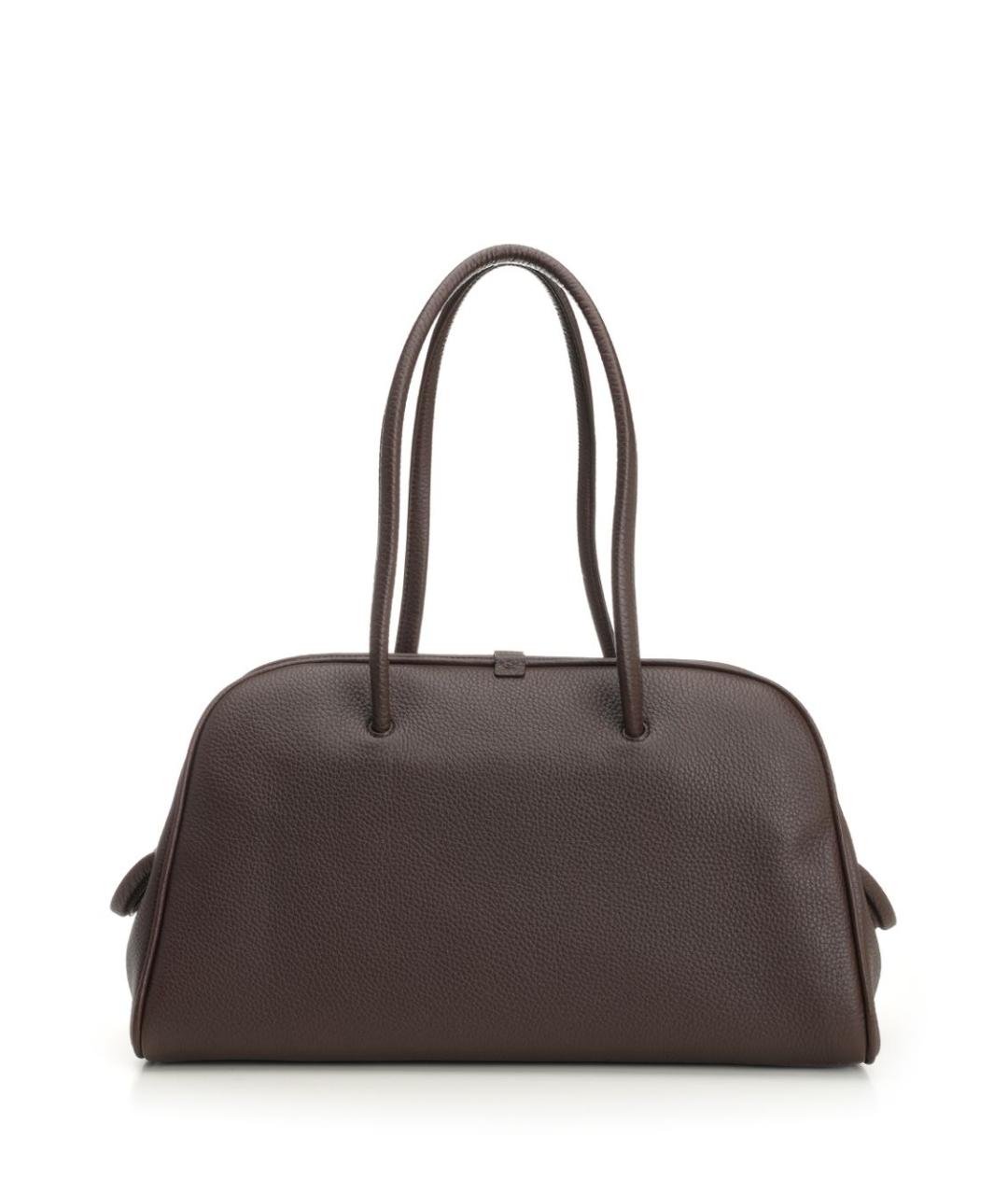 JACQUEMUS Коричневая кожаная сумка с короткими ручками, фото 3