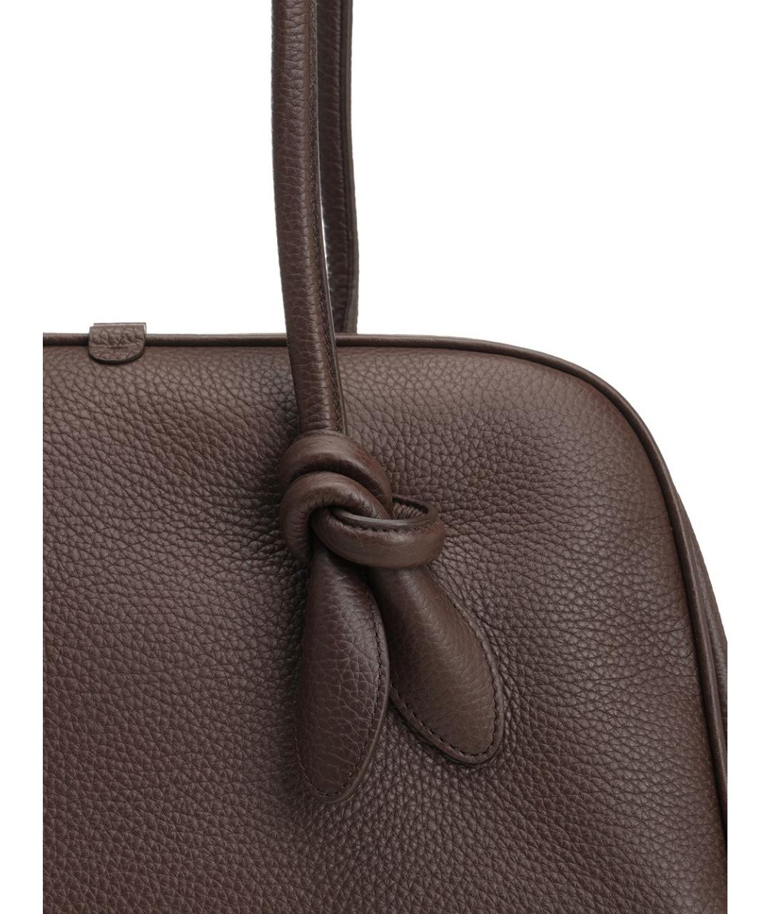 JACQUEMUS Коричневая кожаная сумка с короткими ручками, фото 5