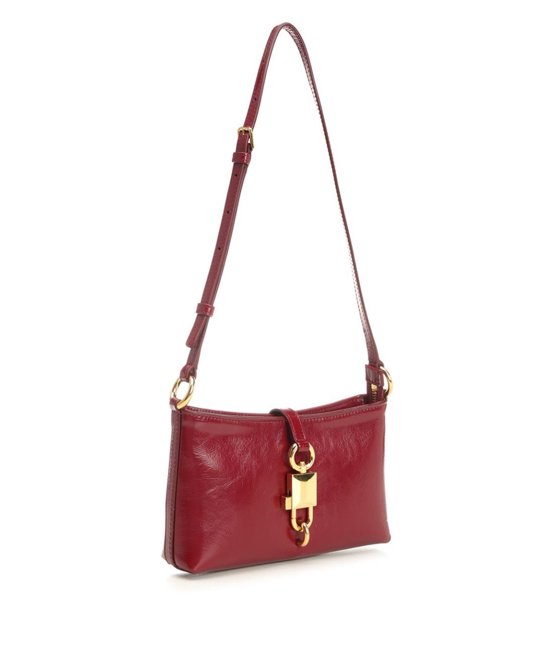 DOLCE&GABBANA Бордовая кожаная сумка через плечо, фото 2