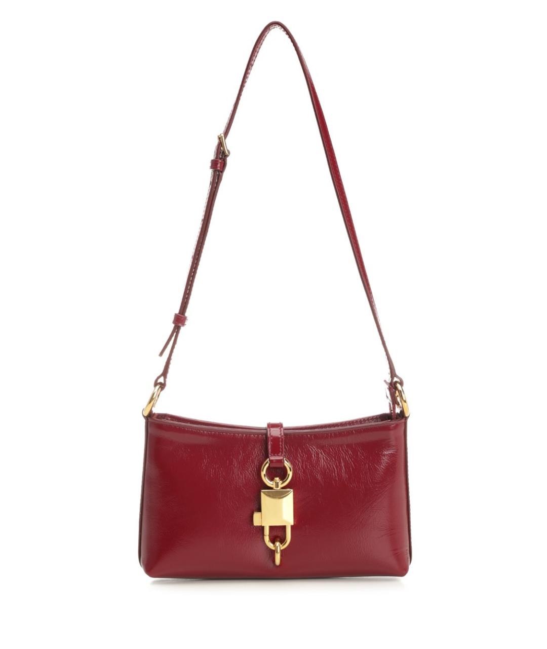DOLCE&GABBANA Бордовая кожаная сумка через плечо, фото 1