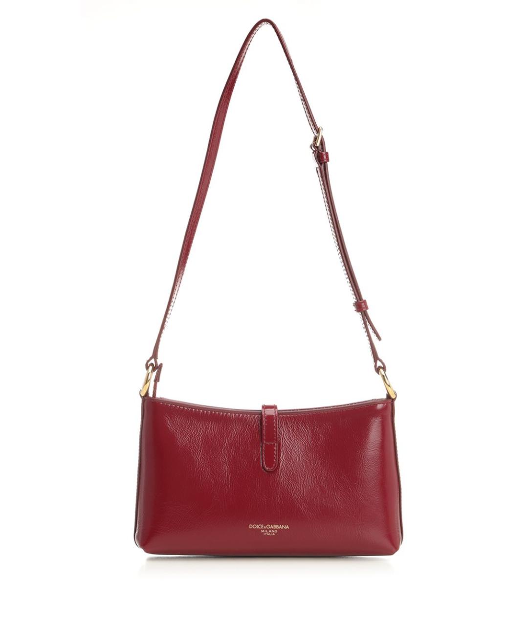 DOLCE&GABBANA Бордовая кожаная сумка через плечо, фото 3