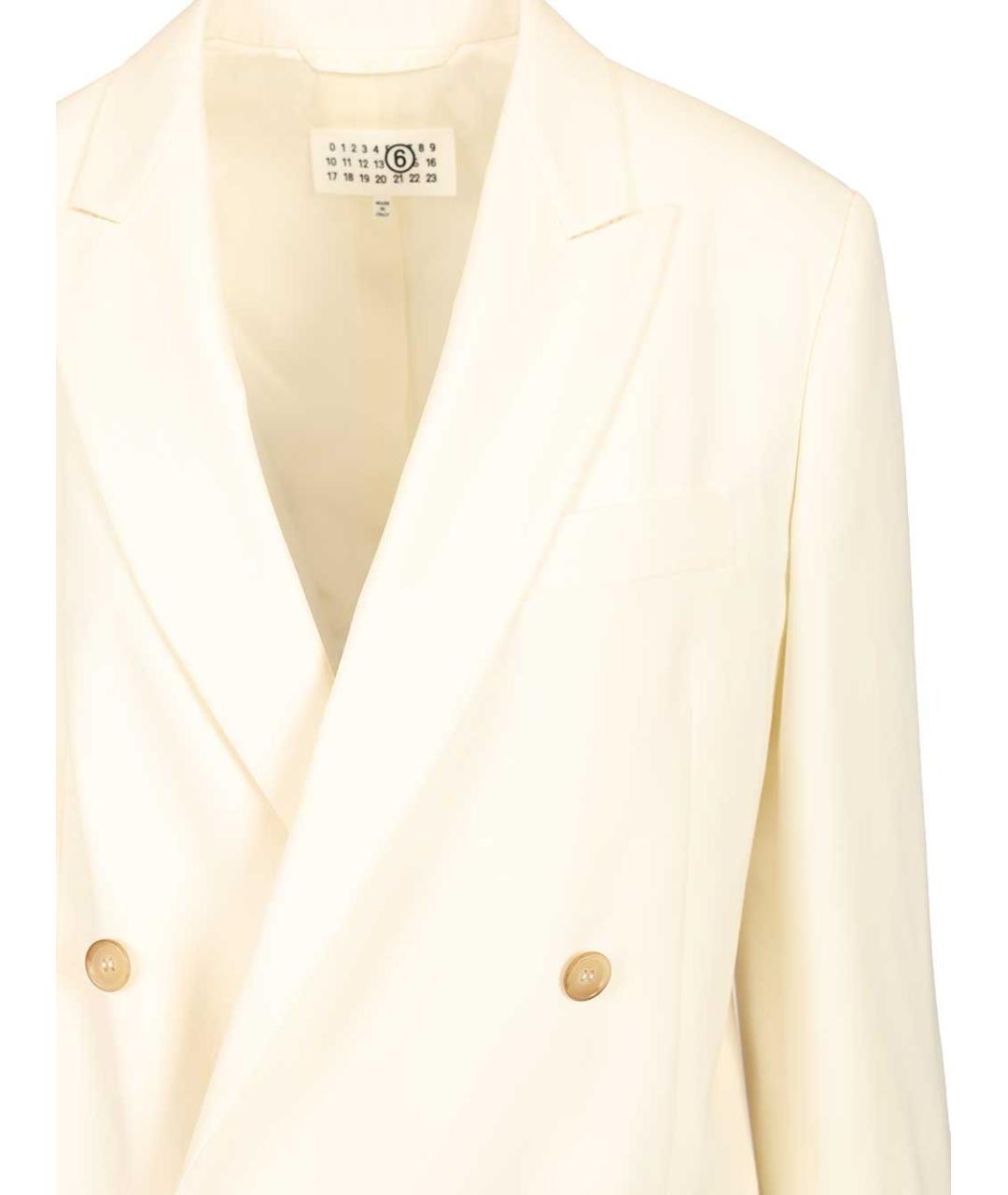 MM6 MAISON MARGIELA Бежевый полиэстеровый жакет/пиджак, фото 4