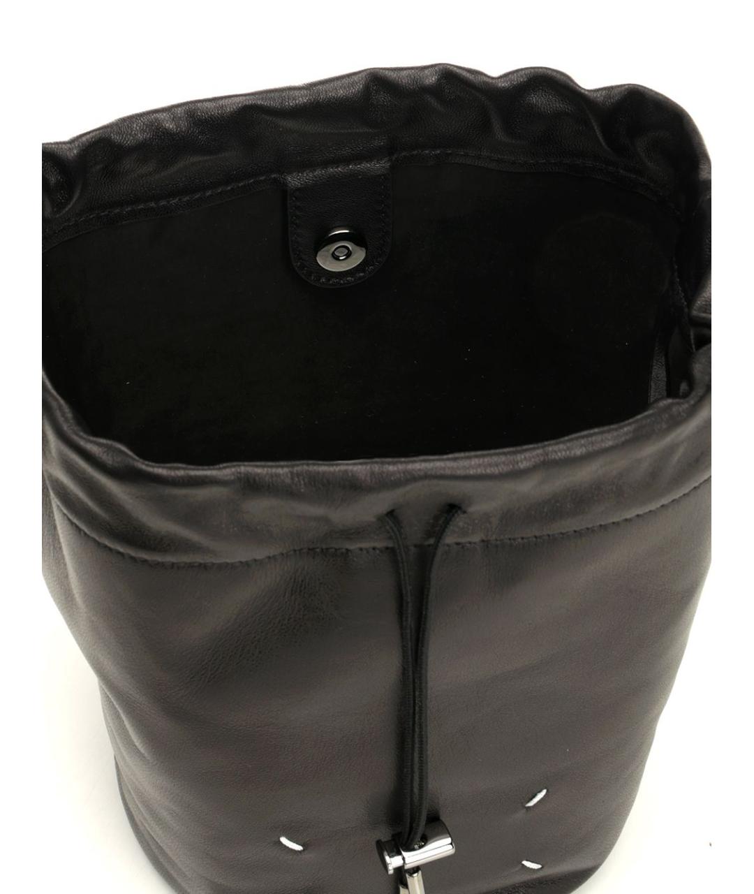 MAISON MARGIELA Черная кожаная сумка через плечо, фото 4