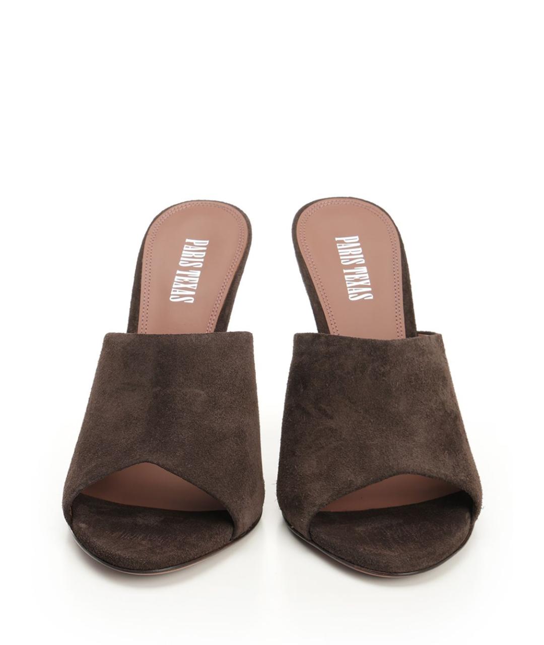 PARIS TEXAS Коричневые замшевые мюли, фото 5