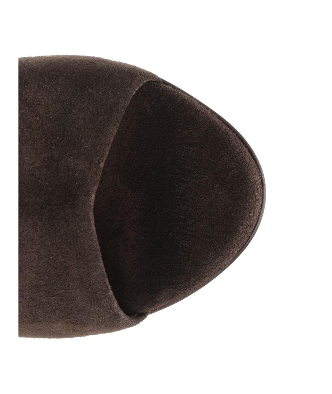 PARIS TEXAS Коричневые замшевые мюли, фото 4