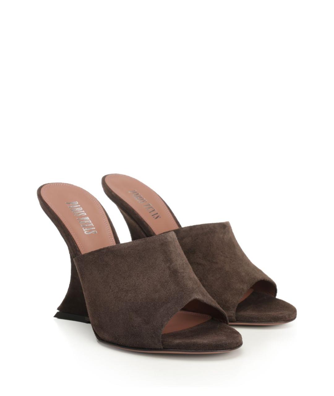 PARIS TEXAS Коричневые замшевые мюли, фото 2
