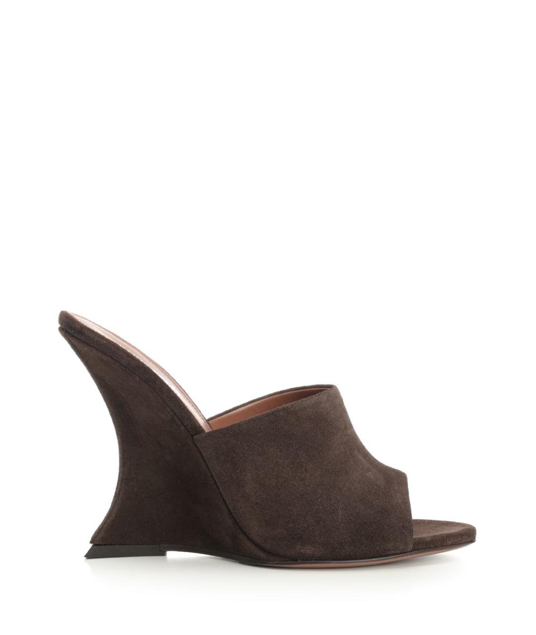 PARIS TEXAS Коричневые замшевые мюли, фото 1