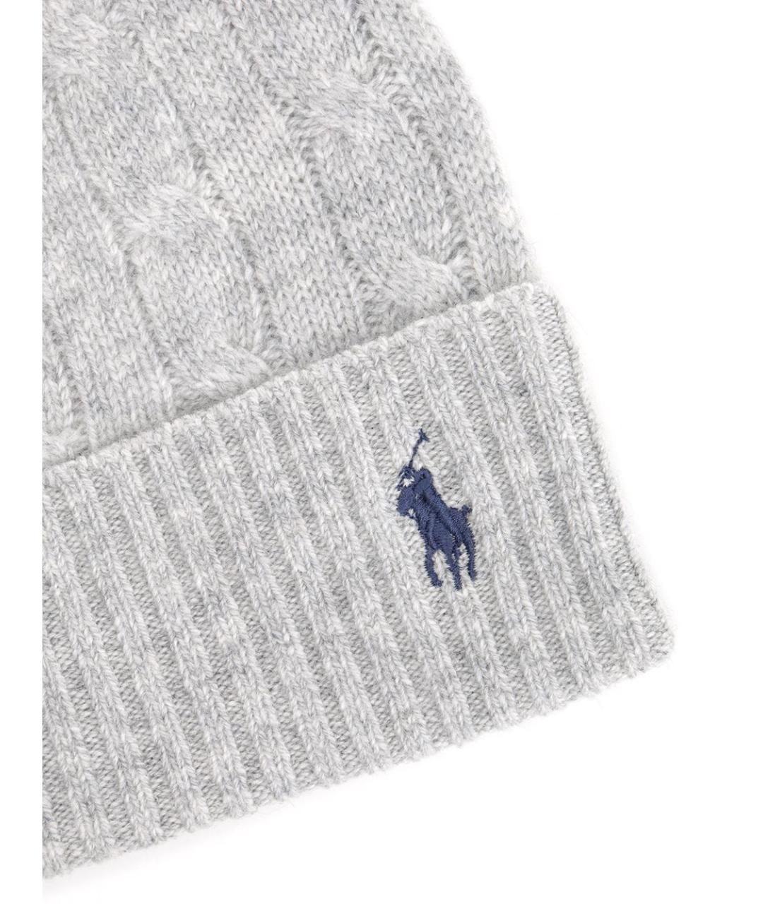POLO RALPH LAUREN Серая шерстяная шапка, фото 2