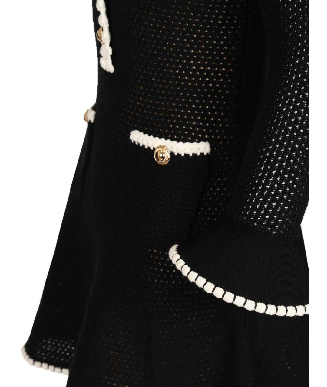 SELF-PORTRAIT Черное льняное повседневное платье, фото 5