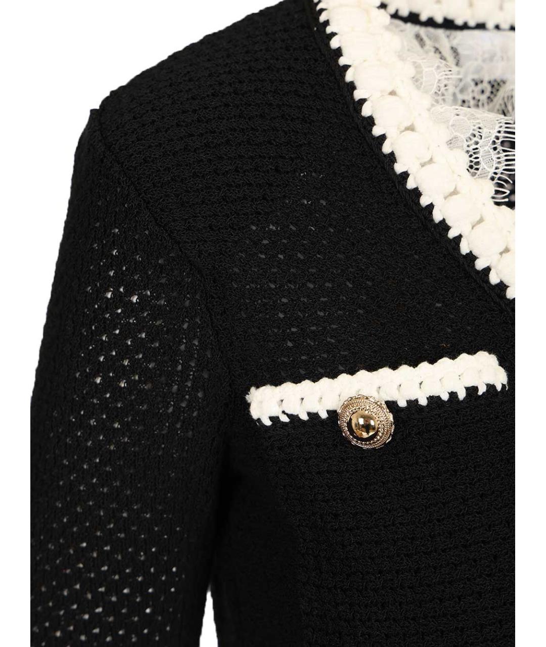 SELF-PORTRAIT Черное льняное повседневное платье, фото 6