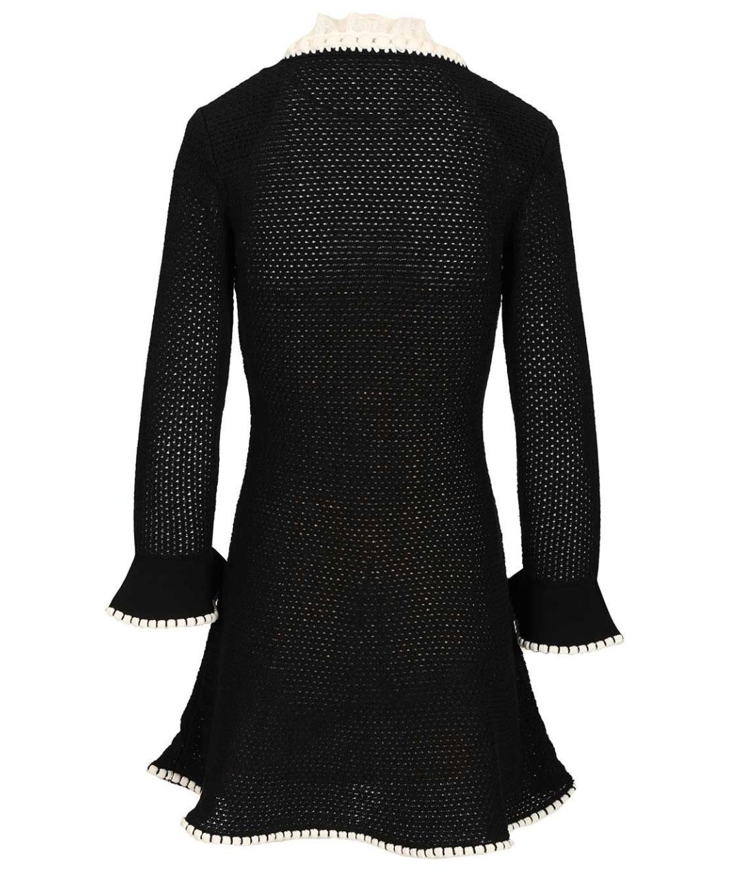 SELF-PORTRAIT Черное льняное повседневное платье, фото 2