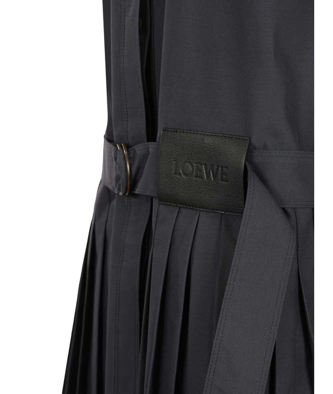 LOEWE Темно-синее хлопковое повседневное платье, фото 5