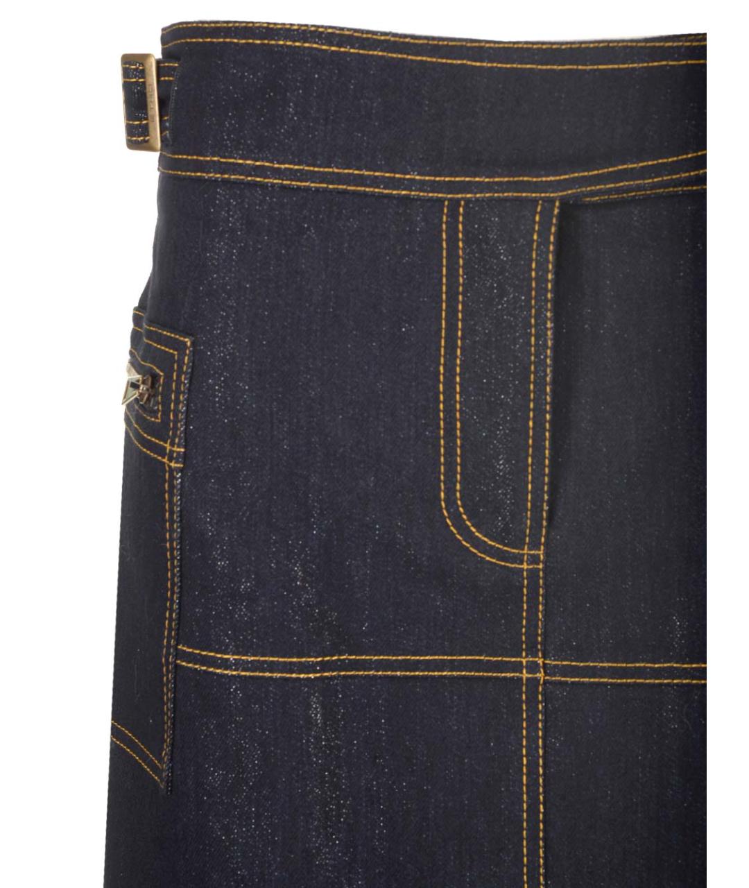 ETRO Темно-синяя деним юбка мини, фото 4