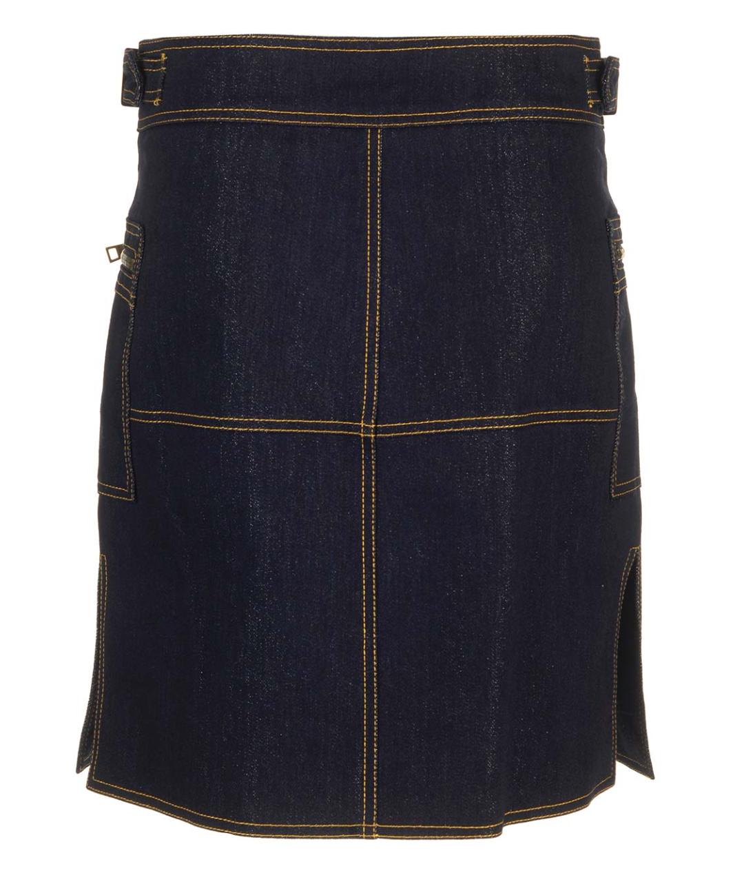 ETRO Темно-синяя деним юбка мини, фото 2