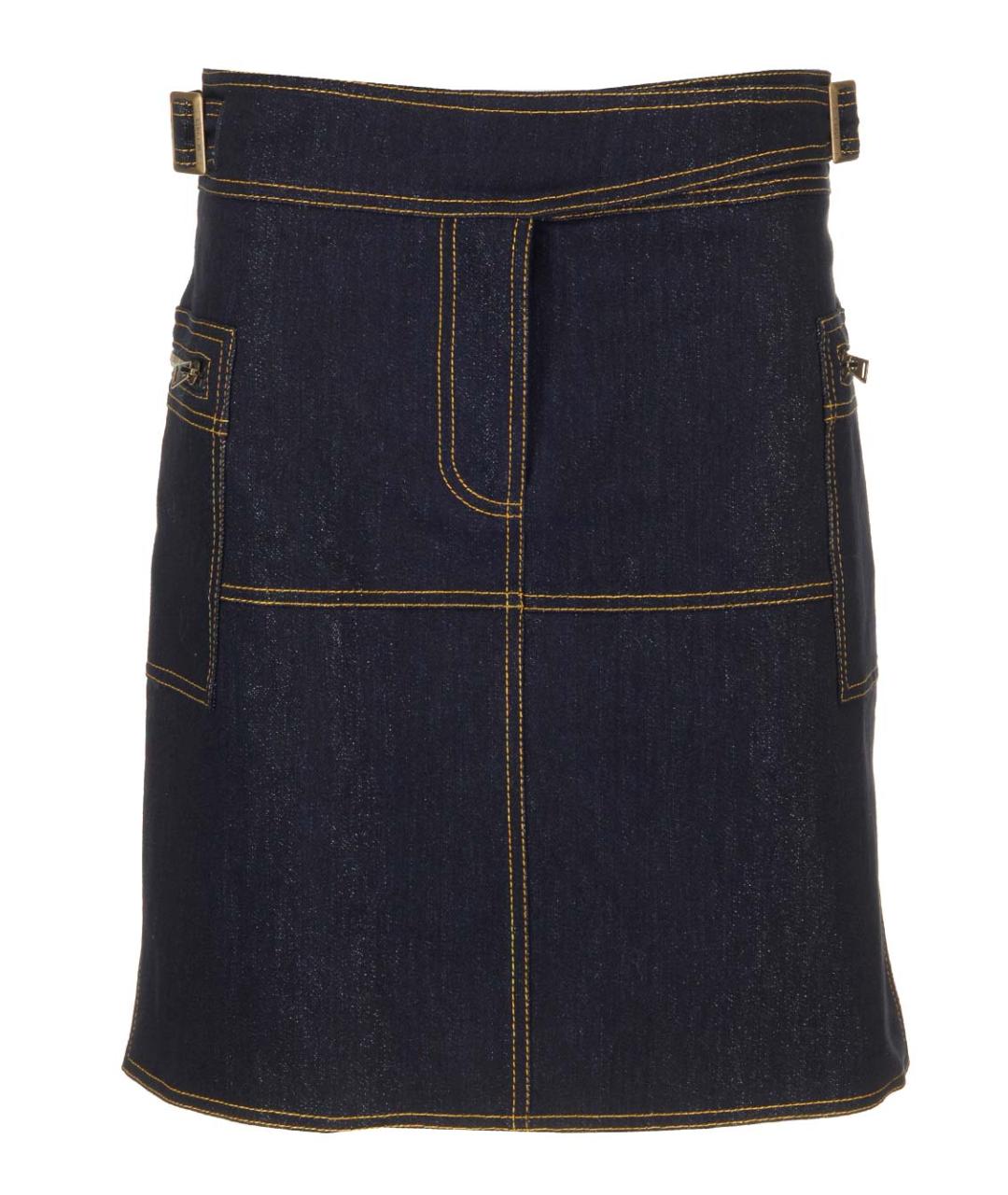 ETRO Темно-синяя деним юбка мини, фото 1