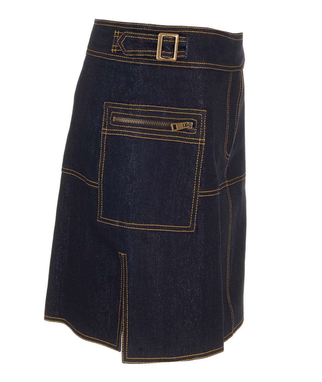 ETRO Темно-синяя деним юбка мини, фото 3