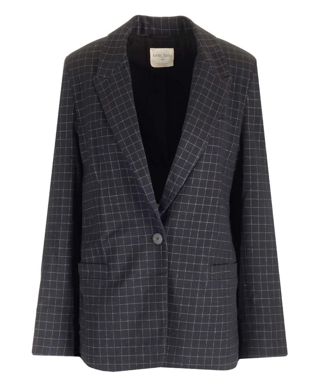 FORTE FORTE Черный полиэстеровый жакет/пиджак, фото 1