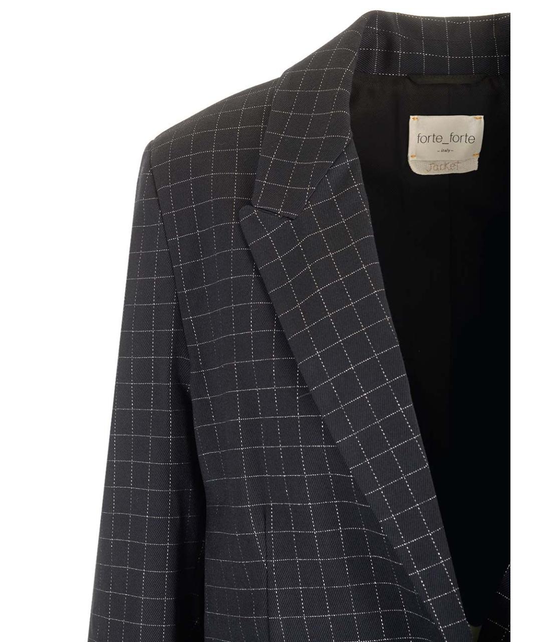 FORTE FORTE Черный полиэстеровый жакет/пиджак, фото 4