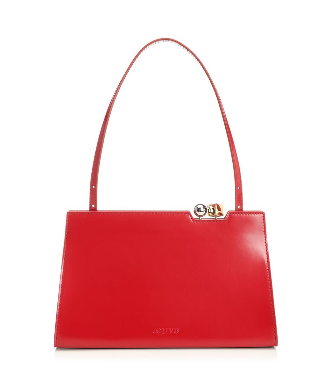 JACQUEMUS Красная кожаная сумка через плечо, фото 1