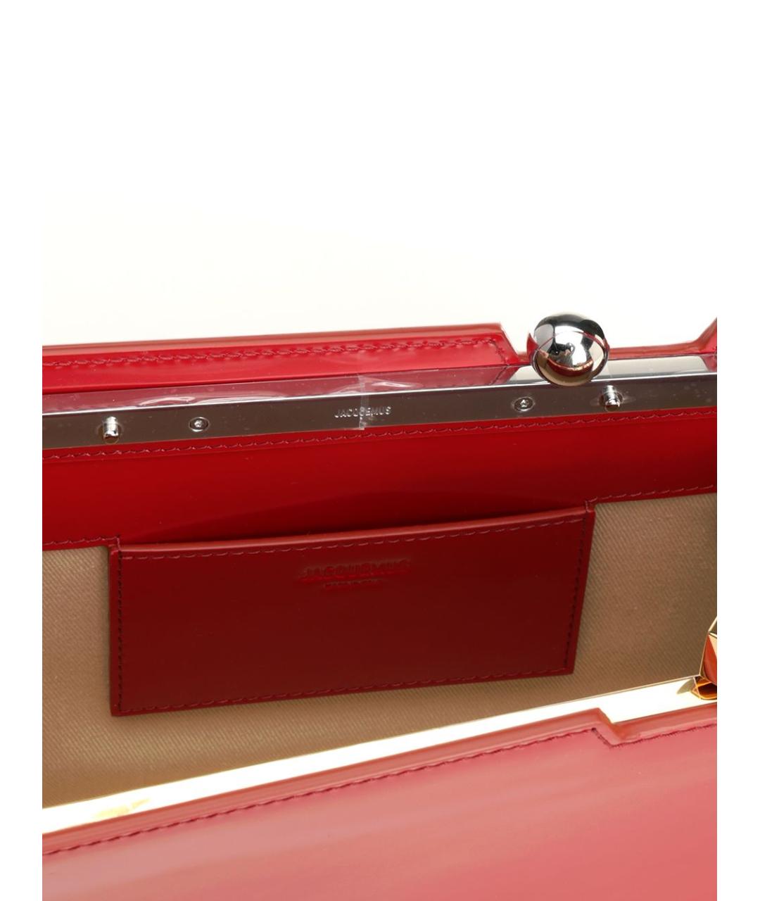 JACQUEMUS Красная кожаная сумка через плечо, фото 4