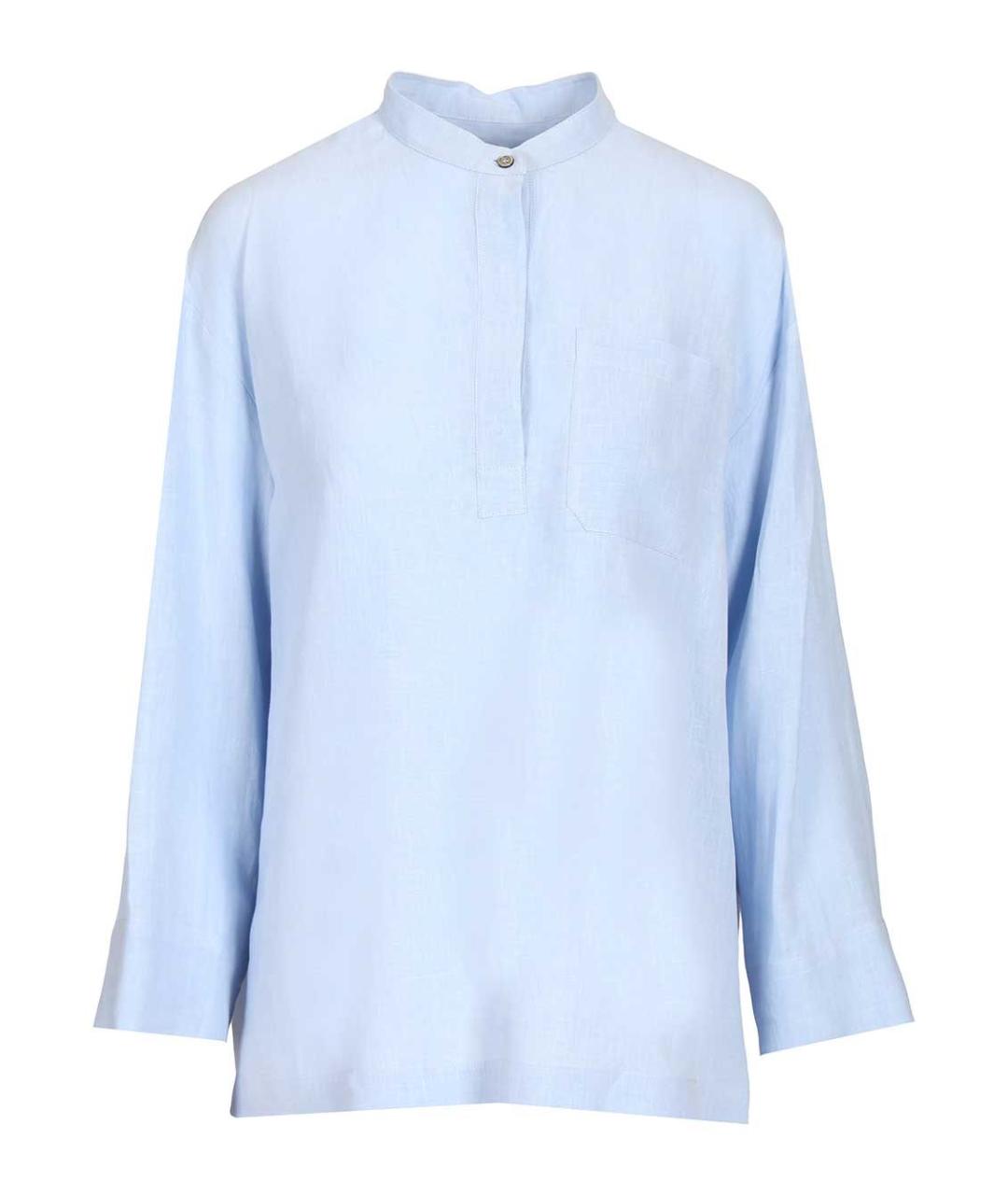 'S MAX MARA Голубая льняная рубашка, фото 1