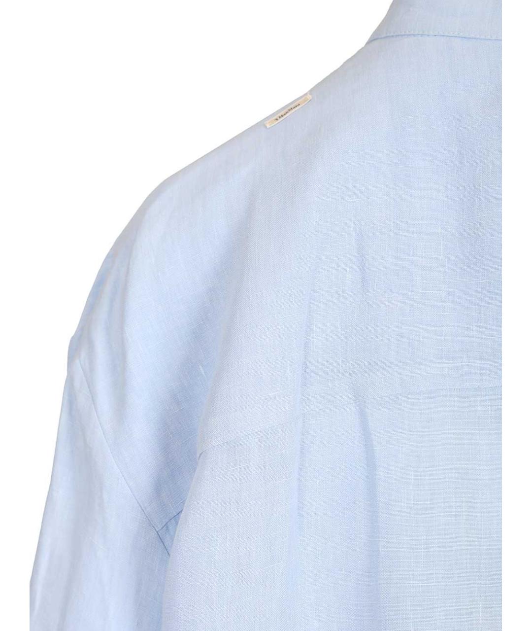 'S MAX MARA Голубая льняная рубашка, фото 5