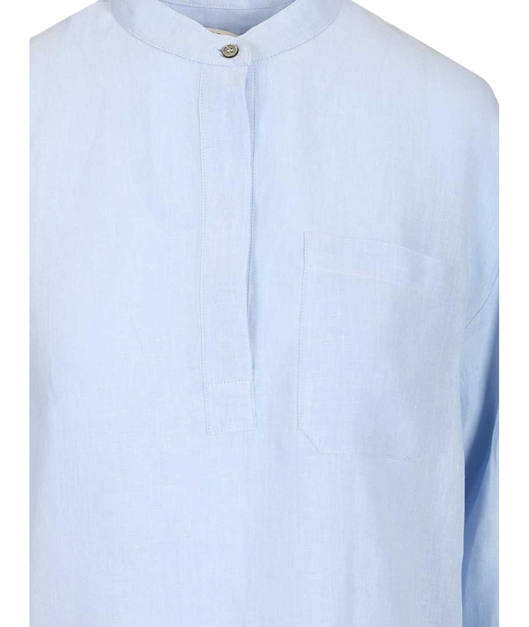 'S MAX MARA Голубая льняная рубашка, фото 4
