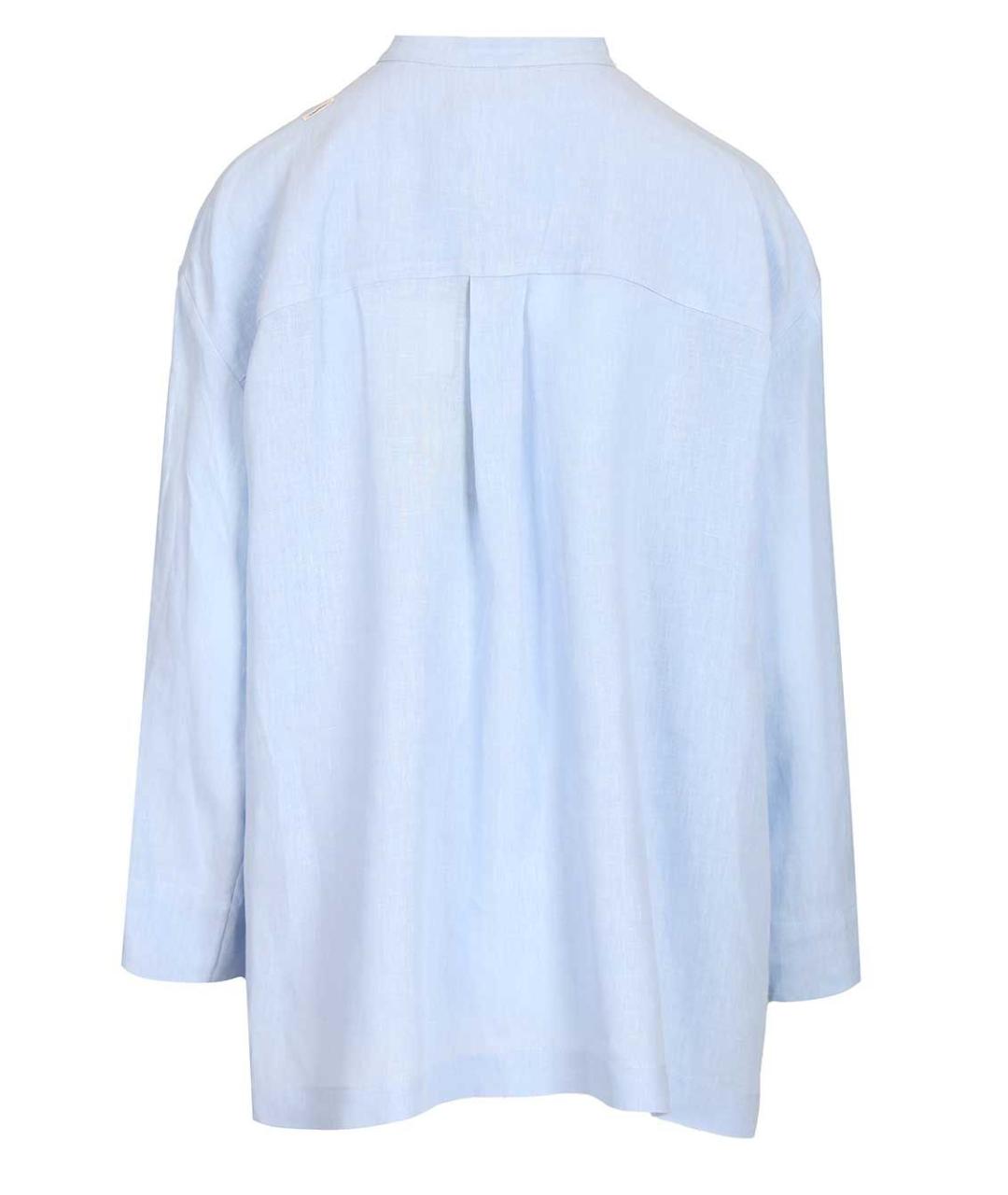 'S MAX MARA Голубая льняная рубашка, фото 2